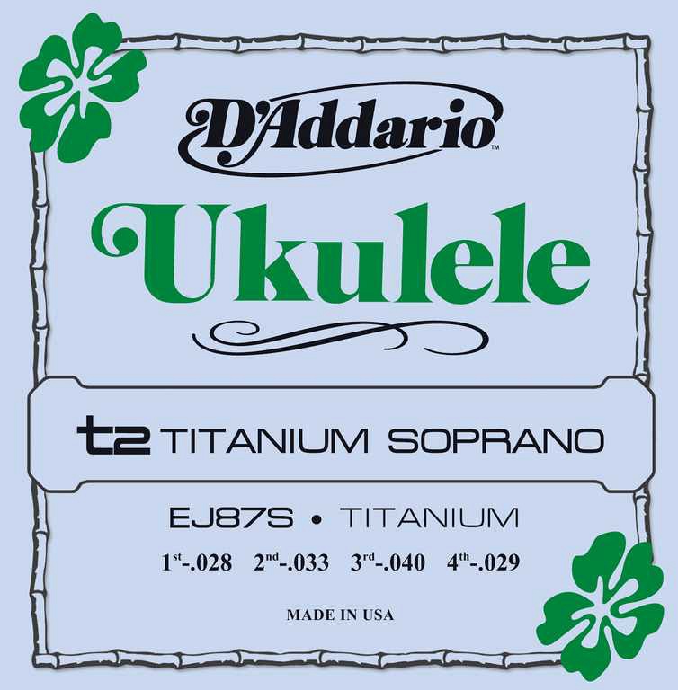 D'Addario EJ87S Titanium - Комплект струн для укулеле сопрано в магазине для музыкантов Рок-н-Ролл