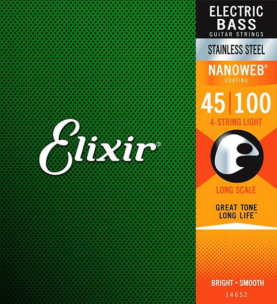 Elixir 14652 NanoWeb - Струны для бас-гитары 45-100 в магазине для музыкантов Рок-н-Ролл