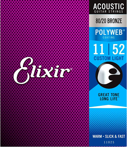 Elixir 11025 PolyWeb - Струны  для акустической гитары 11-52 в магазине для музыкантов Рок-н-Ролл