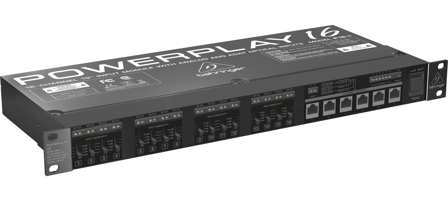 Behringer P16-I -16-канальный входной модуль с аналоговыми и оптическими входами ADAT в магазине для музыкантов Рок-н-Ролл