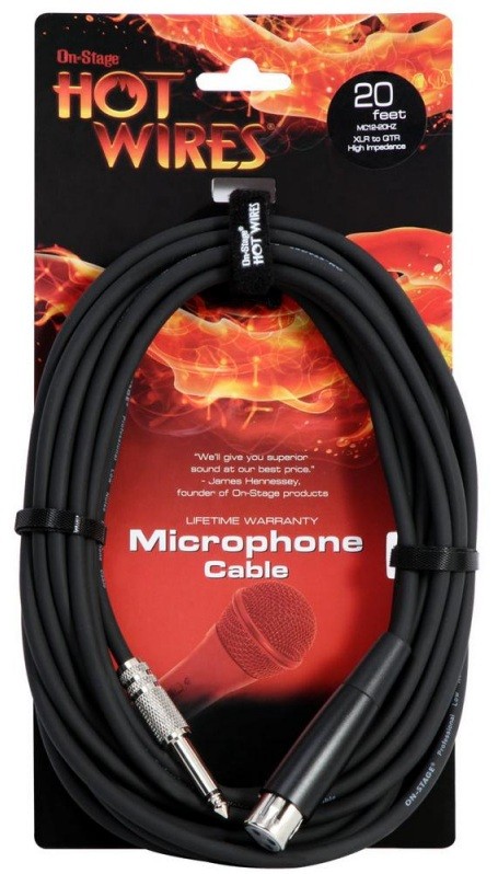 OnStage MC12-20HZ - микрофонный кабель Джек моно <-> XLR мама  6м в магазине для музыкантов Рок-н-Ролл
