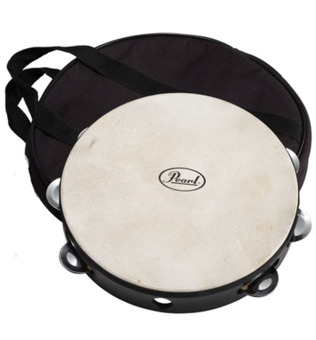 Pearl PETM-20 Elite Concert Tambourine - тамбурин двухрядный 10", мембрана из натуральной кожи в магазине для музыкантов Рок-н-Ролл