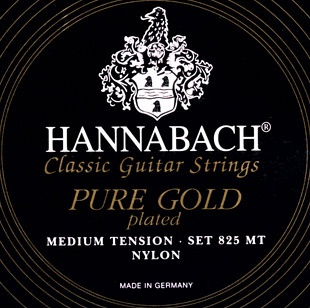 Hannabach 825MT Black PURE GOLD - Комплект струн для классической гитары нейлон/позолоченные в магазине для музыкантов Рок-н-Ролл