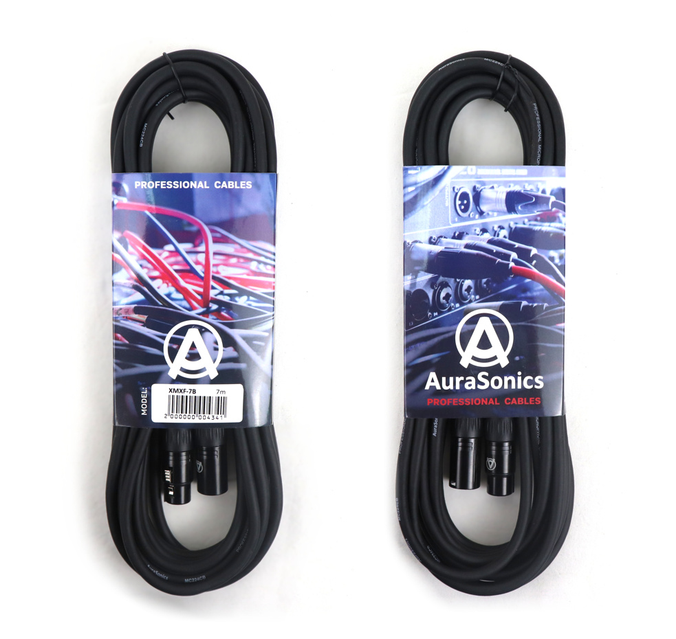 AuraSonics XMXF-7B - кабель микрофонный XLR(F)-XLR(M), 7м, 24AWG, 0.23мм², черный в магазине для музыкантов Рок-н-Ролл