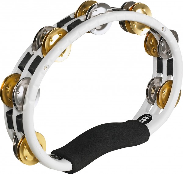 MEINL TMT1M-WH - Ручной тамбурин, пластик ABS, 2 ряда стальных и латунных джинглов, цвет белый в магазине для музыкантов Рок-н-Ролл