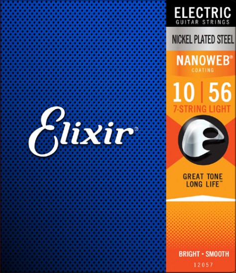 Elixir 12057 NanoWeb - Струны для 7-струнной электрогитары 10-56 в магазине для музыкантов Рок-н-Ролл