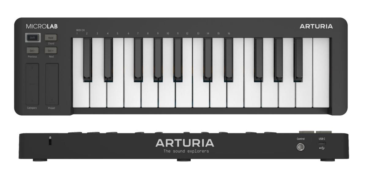 Arturia MicroLab 3 Black - MIDI клавиатура 25 клавиш, чувствительных к скорости нажатия в магазине для музыкантов Рок-н-Ролл