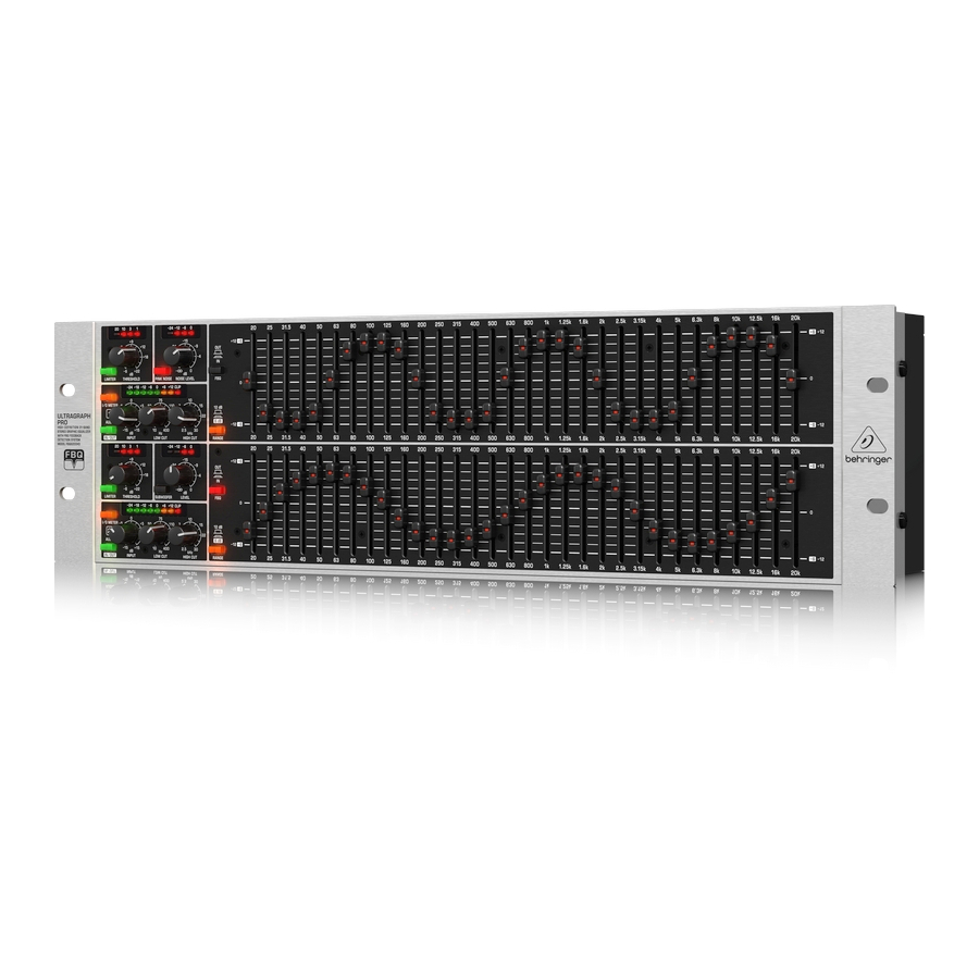 Behringer FBQ6200HD - 31-полос. 2-кан. графич. эквалайзер с FBQ системой обнаружения обратной связи в магазине для музыкантов Рок-н-Ролл