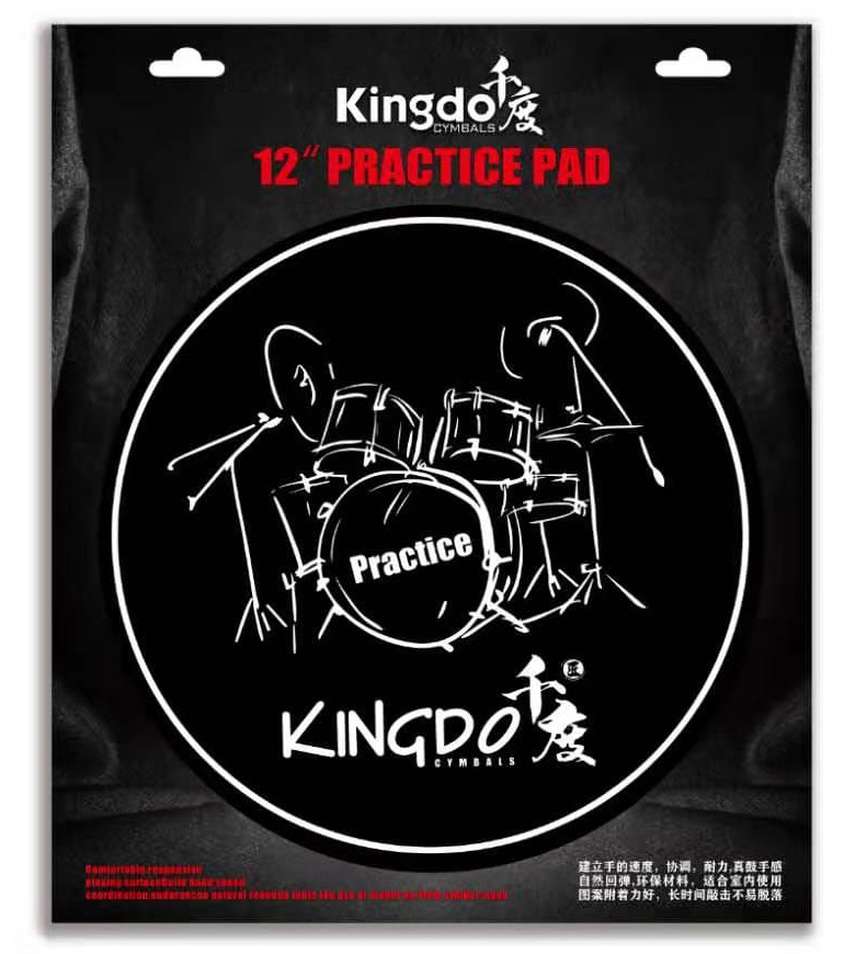 KINGDO DRUM PAD BLACK - Пэд для занятий 12" с рисунком в магазине для музыкантов Рок-н-Ролл