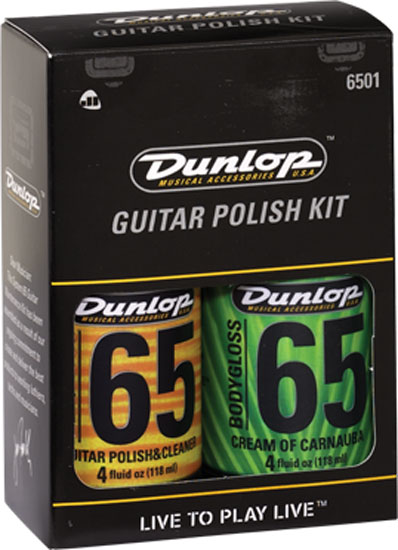 Dunlop 6501 Guitar Polish Kit - Набор для ухода за инструментом 2 полироля+салфетка в магазине для музыкантов Рок-н-Ролл