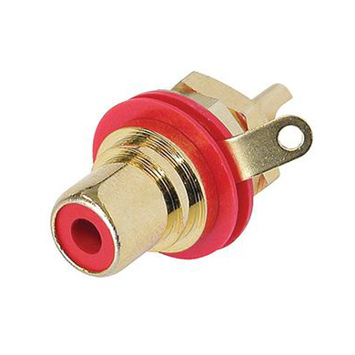 REAN NYS 367-2 - Панельный разъем RCA, красный изолятор, золоченные контакты в магазине для музыкантов Рок-н-Ролл