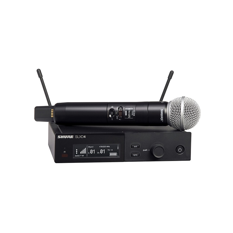 SHURE SLXD24E/SM58 H56 - одноканальная цифровая радиосистема с ручным передатчиком SM58 518-562MHz в магазине для музыкантов Рок-н-Ролл