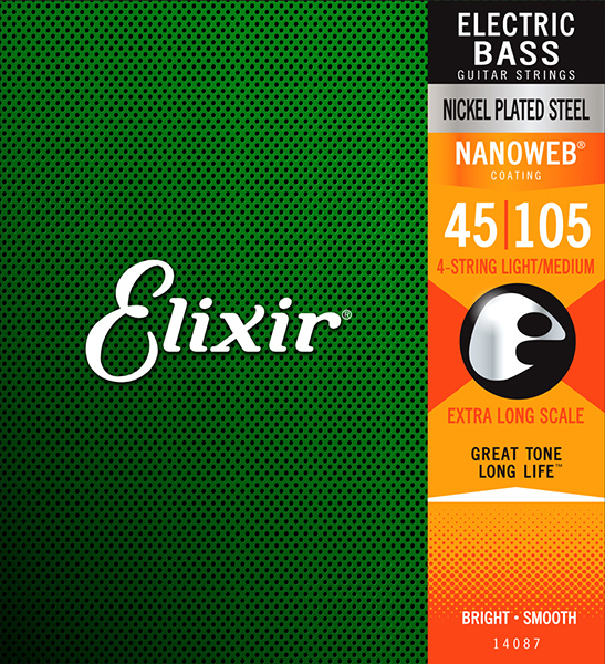 Elixir 14087 NanoWeb - Струны для бас-гитары 45-105 в магазине для музыкантов Рок-н-Ролл