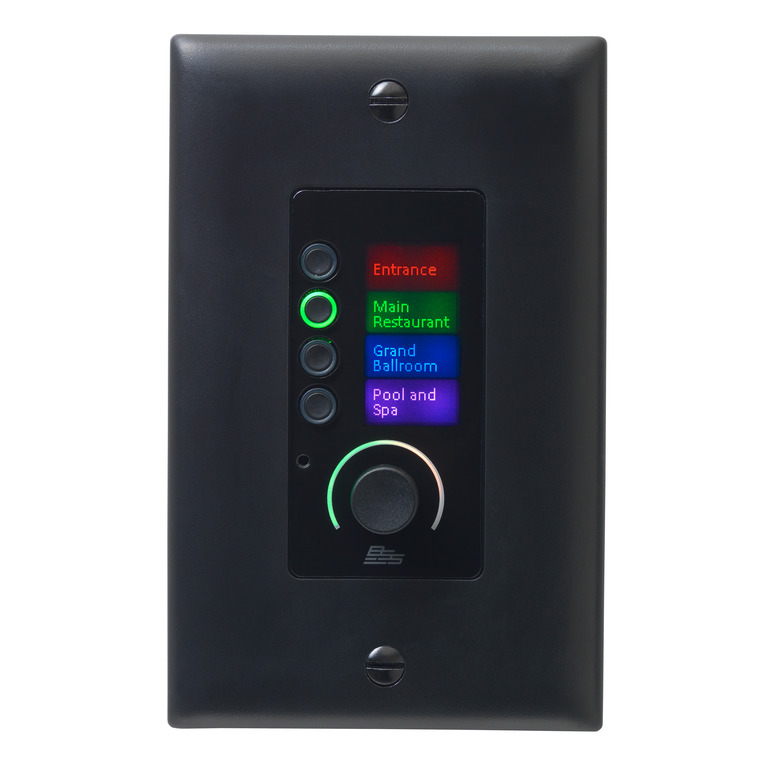 BSS EC-4BV-BLK-EU - Настенный контроллер с 4 кнопками и регулировкой громкости. RJ45. чёрный в магазине для музыкантов Рок-н-Ролл