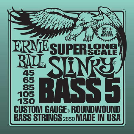 Ernie Ball 2850 - струны для 5-cтрунной бас гитары SLS Slinky (45-65-85-105-130) Для увел. мензуры в магазине для музыкантов Рок-н-Ролл