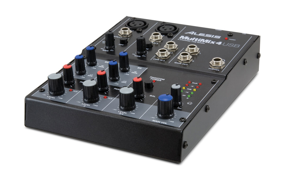 ALESIS MultiMix 4USB - компактный 4-канальный аналоговый микшер в магазине для музыкантов Рок-н-Ролл