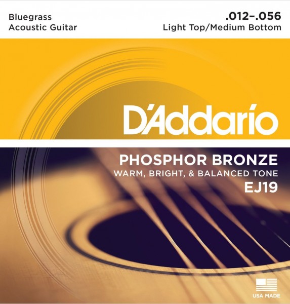 D'Addario EJ19 - Струны для акустической гитары фосфорная бронза, Bluegrass, 12-56 в магазине для музыкантов Рок-н-Ролл