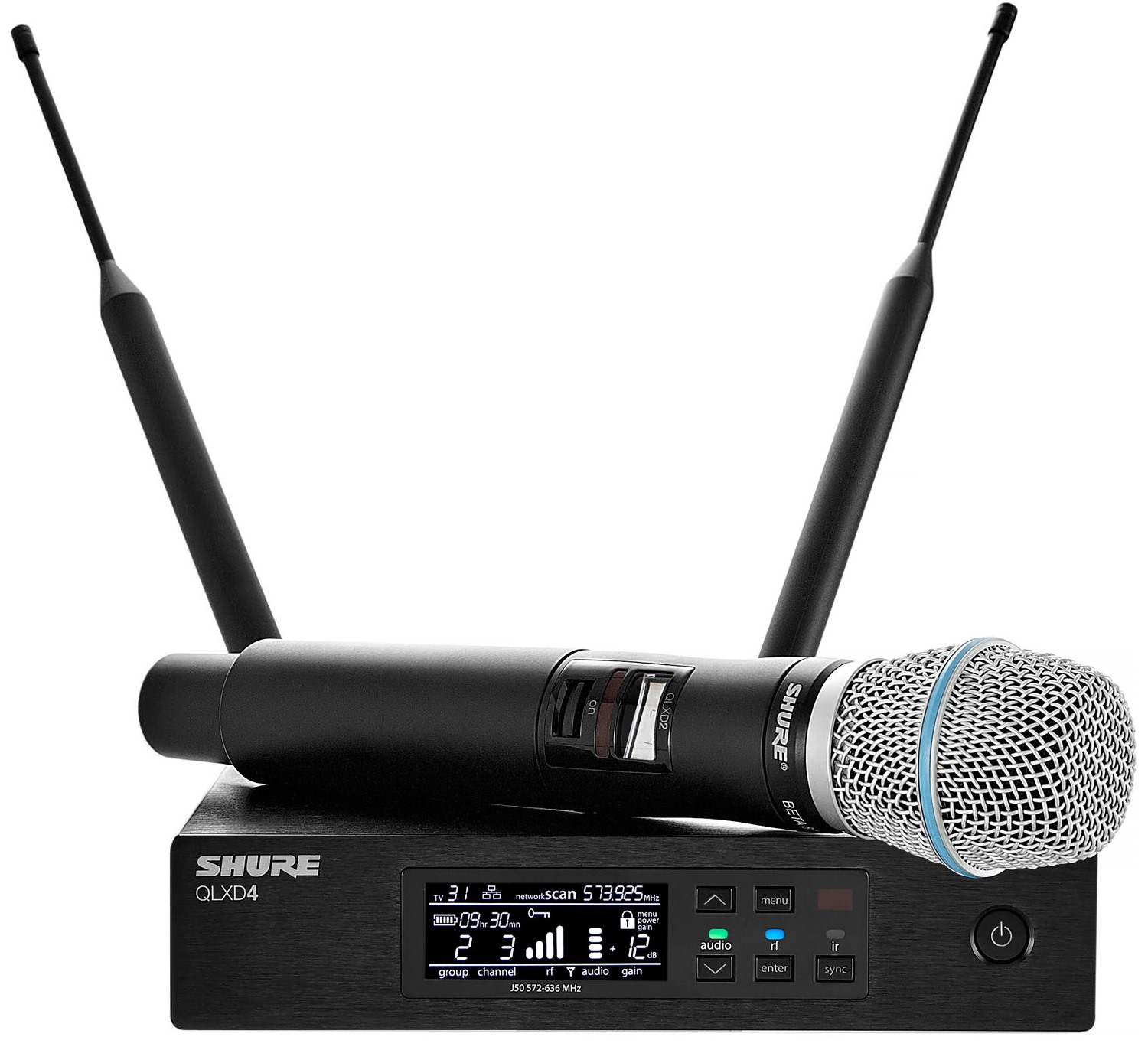 SHURE QLXD24E/B87A G51 - вокальная радиосистема с ручным передатчиком BETA87A,  в магазине для музыкантов Рок-н-Ролл