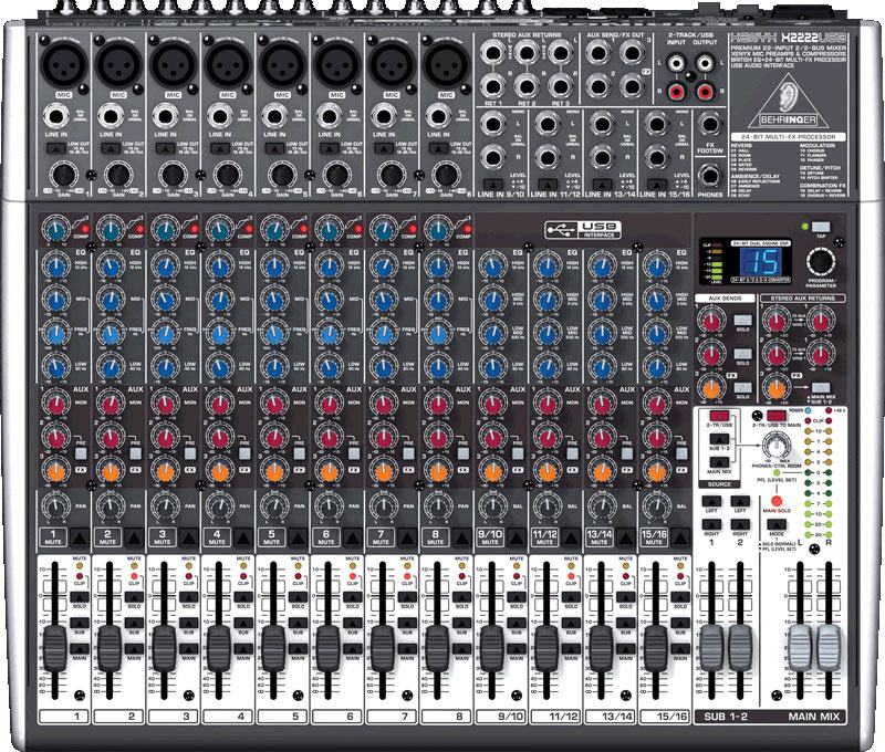 Behringer Xenyx X2222USB - Микшерный пульт малошумящий  в магазине для музыкантов Рок-н-Ролл