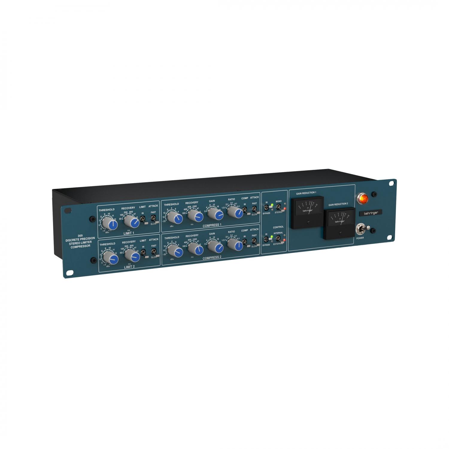 Behringer 369 - 2-х канальный прецизионный стереокомпрессор /лимитер с трансформаторами Midas в магазине для музыкантов Рок-н-Ролл