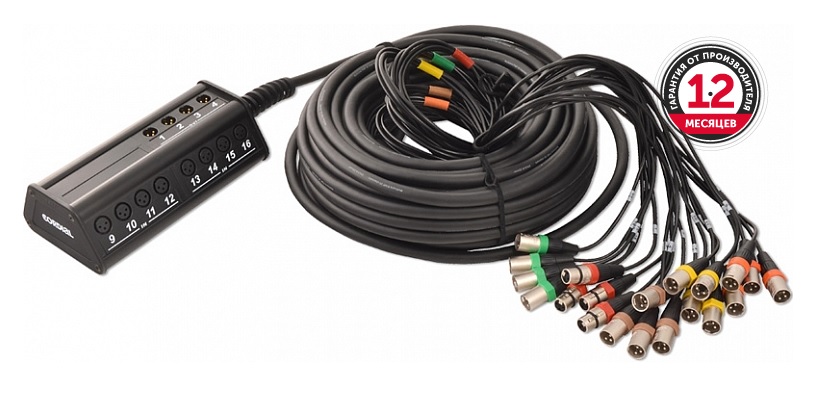 Cordial CYB 16-4 C - Мультикор (stagebox) 16xinput, 4xoutput, XLR male, 30,0 м, черный в магазине для музыкантов Рок-н-Ролл