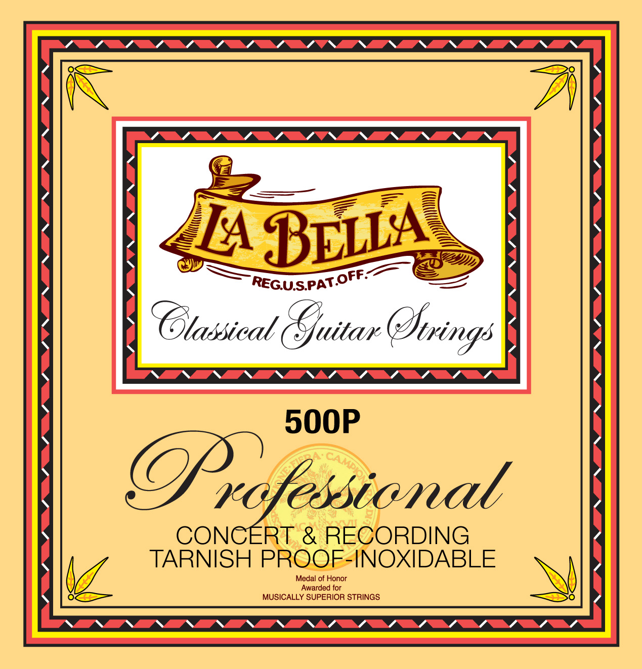 La Bella 500P Recording Concert - струны для классической гитары - белый нейлон, плоская обмотка нер в магазине для музыкантов Рок-н-Ролл