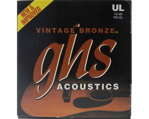 GHS VN-UL Vintage Bronze 10-46 - Струны для акустической гитары в магазине для музыкантов Рок-н-Ролл