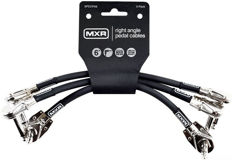 Dunlop MXR 3PDCP06 Patch Cable - набор патч-кабелей, плоские угловые TS-TS, 3 шт в магазине для музыкантов Рок-н-Ролл