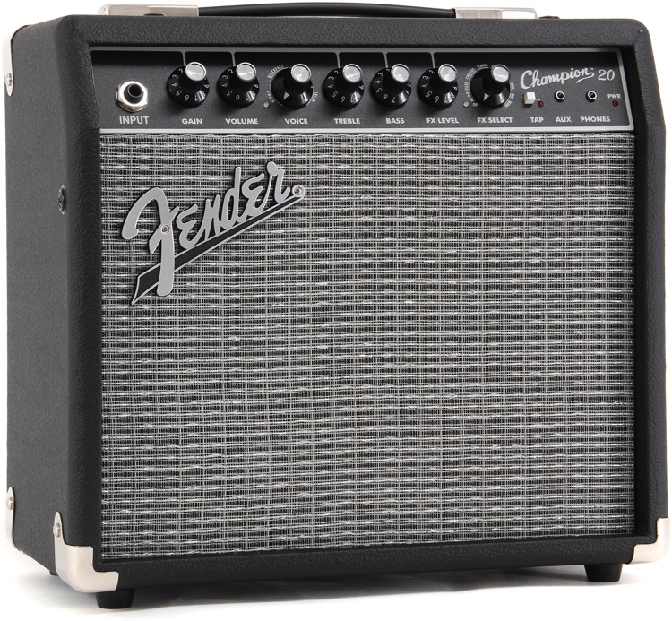 Fender Champion 20 - усилитель для электрогитары пресета комбо, мощность 20 Ватт, 1х8``,  в магазине для музыкантов Рок-н-Ролл