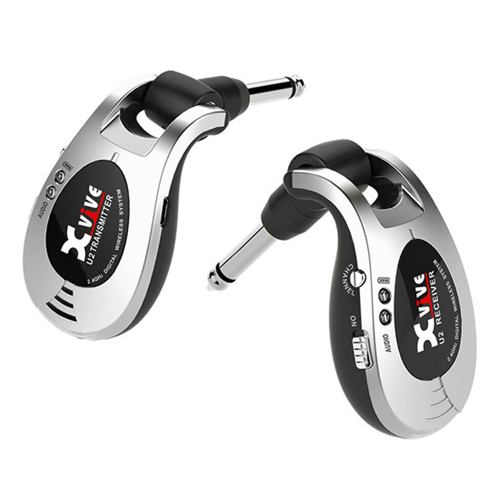 XVIVE U2 Guitar wireless system silver - цифровая гитарная беспроводная система, цвет серебристый в магазине для музыкантов Рок-н-Ролл