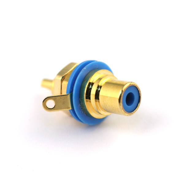 Rean NYS 367-6 - Панельный разъем RCA, синий изолятор, золоченные контакты в магазине для музыкантов Рок-н-Ролл
