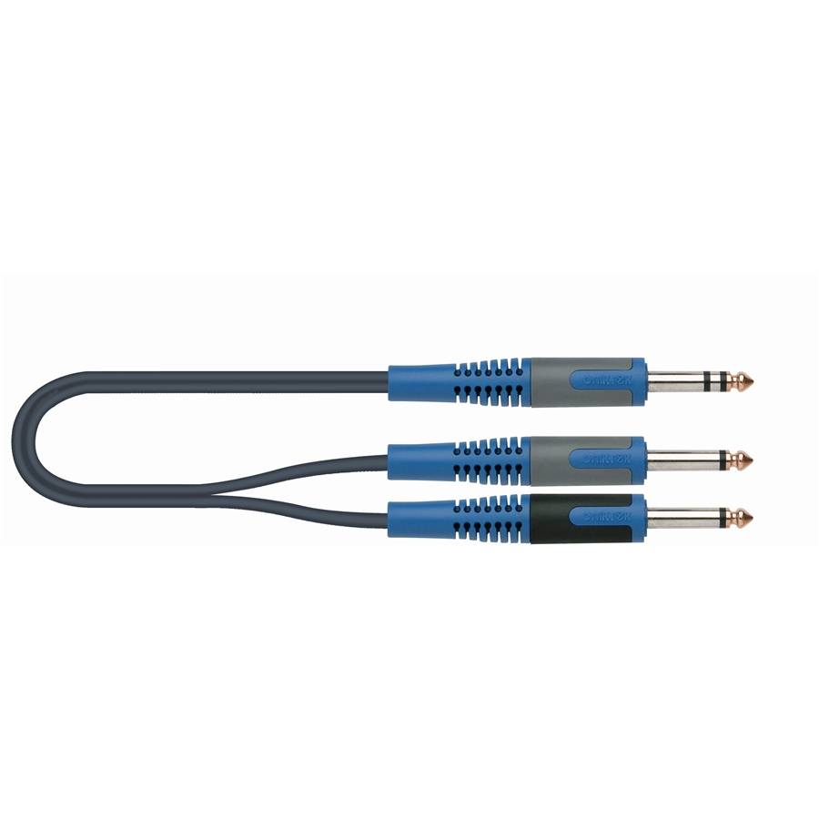 QUIK LOK RKSA100-2 - компонентный кабель, разъёмы 2 Mono Jack Male - Stereo Jack Male, 2 м в магазине для музыкантов Рок-н-Ролл