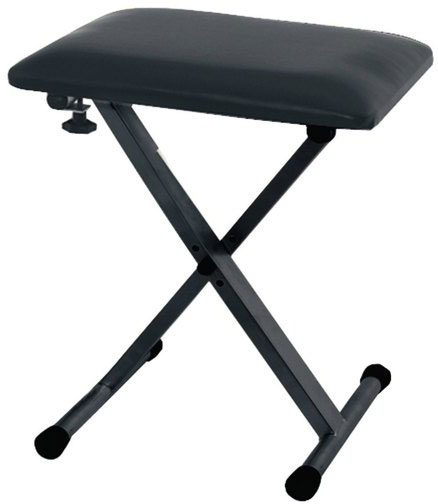 Gewa 900530 Keyboard Bench Silver Black - Стул для синтезатора Х-образный, складной, черный в магазине для музыкантов Рок-н-Ролл