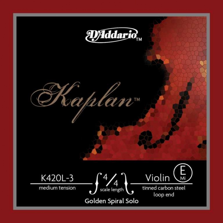 D'Addario K420L-3 Kaplan Golden Spiral Solo - Отдельная струна E/Ми для скрипок размером 4/4 в магазине для музыкантов Рок-н-Ролл