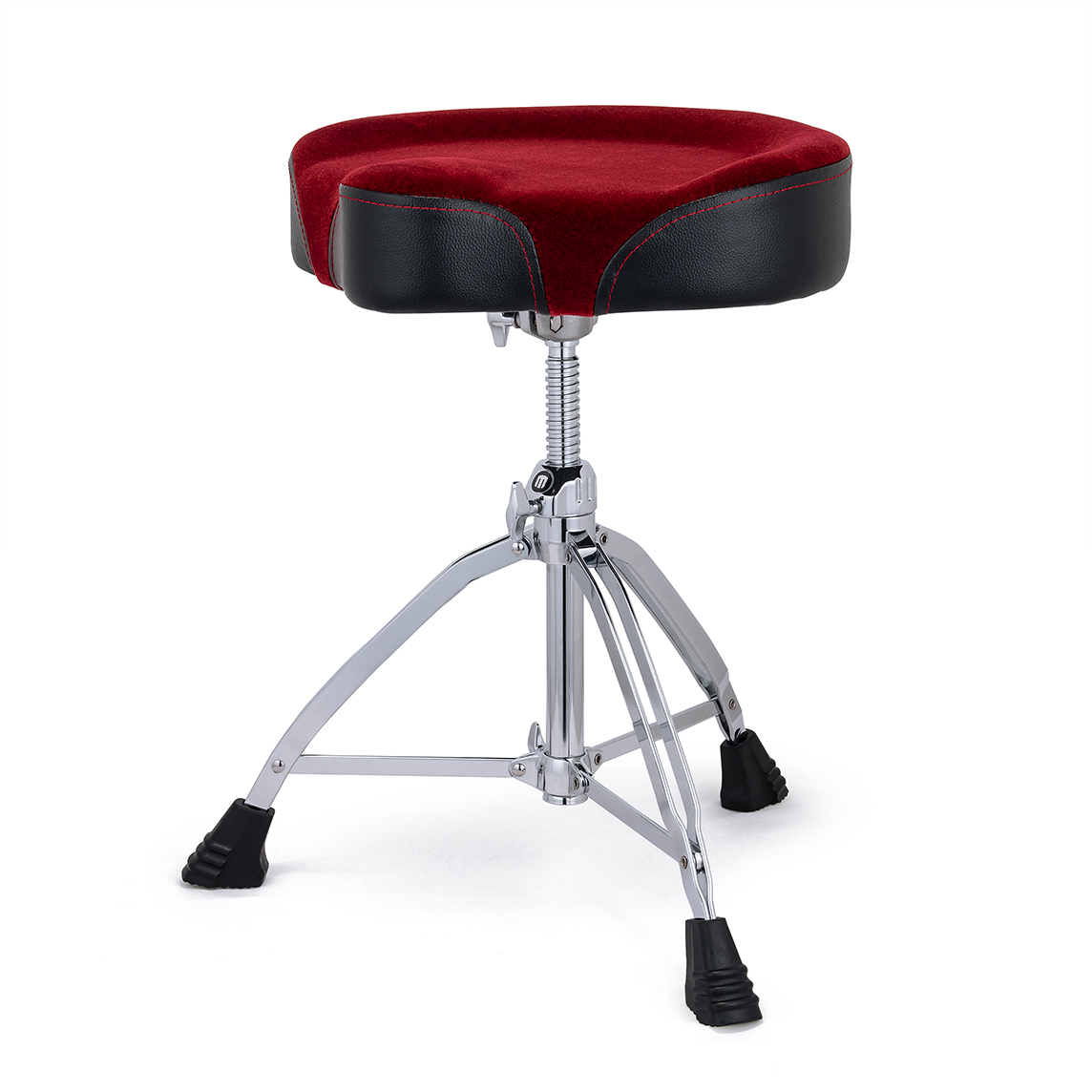 Mapex T865 - Стул с седлообразным мягким бархатистым сиденьем из ткани, цвет сиденья красный в магазине для музыкантов Рок-н-Ролл