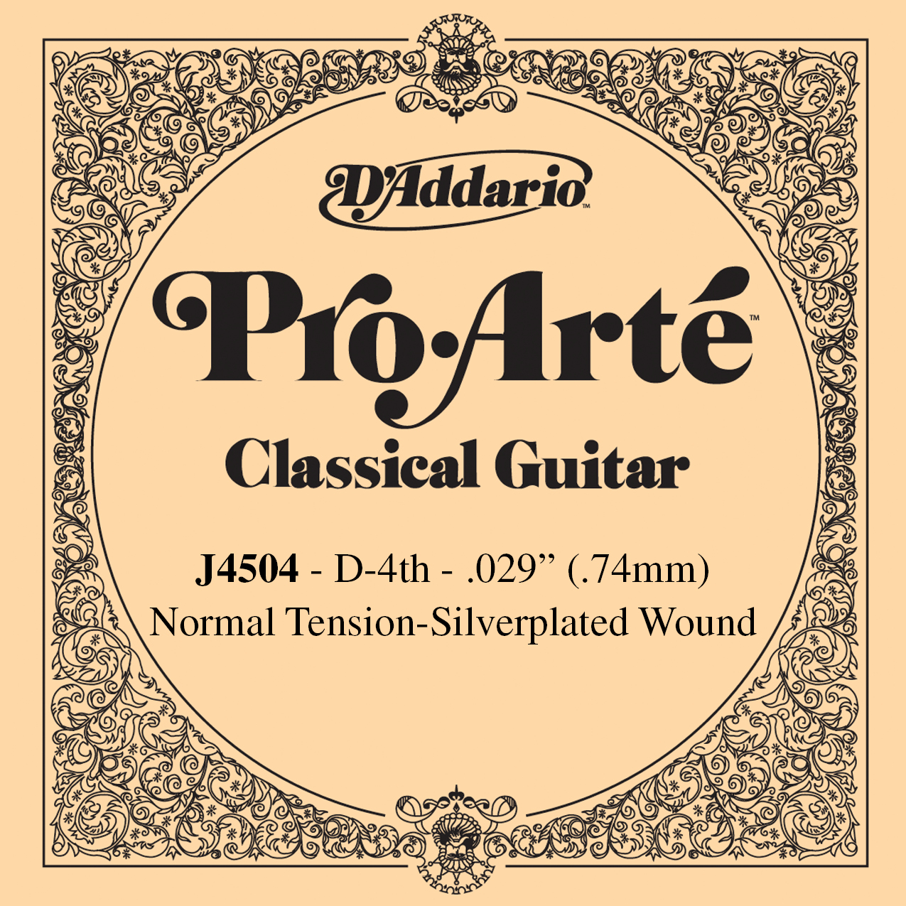 D'addario J4504 Pro-Arte - Струна одиночная 4-ая, нормальное натяжение, нейлон. в магазине для музыкантов Рок-н-Ролл
