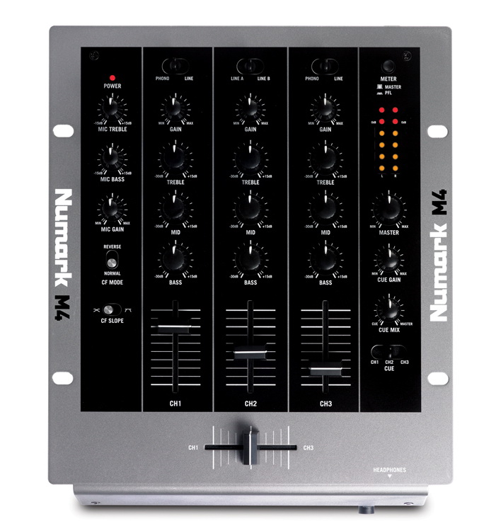 Numark M4 - DJ-микшер 3 канала (4лин/2phono+1микр) 3-пол. эквал. в магазине для музыкантов Рок-н-Ролл