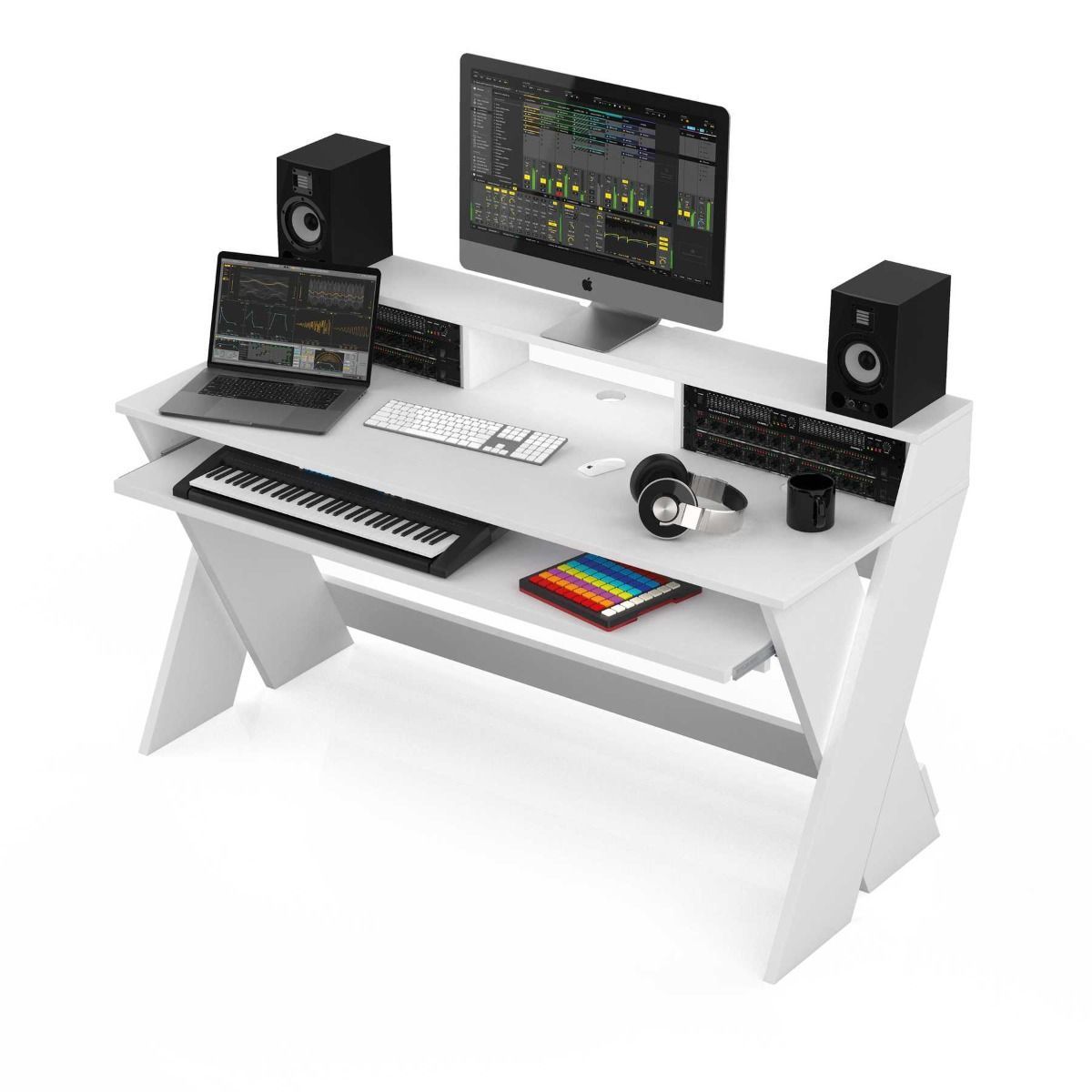 Glorious Sound Desk Pro White - стол аранжировщика, цвет белый, из 2-х коробок в магазине для музыкантов Рок-н-Ролл