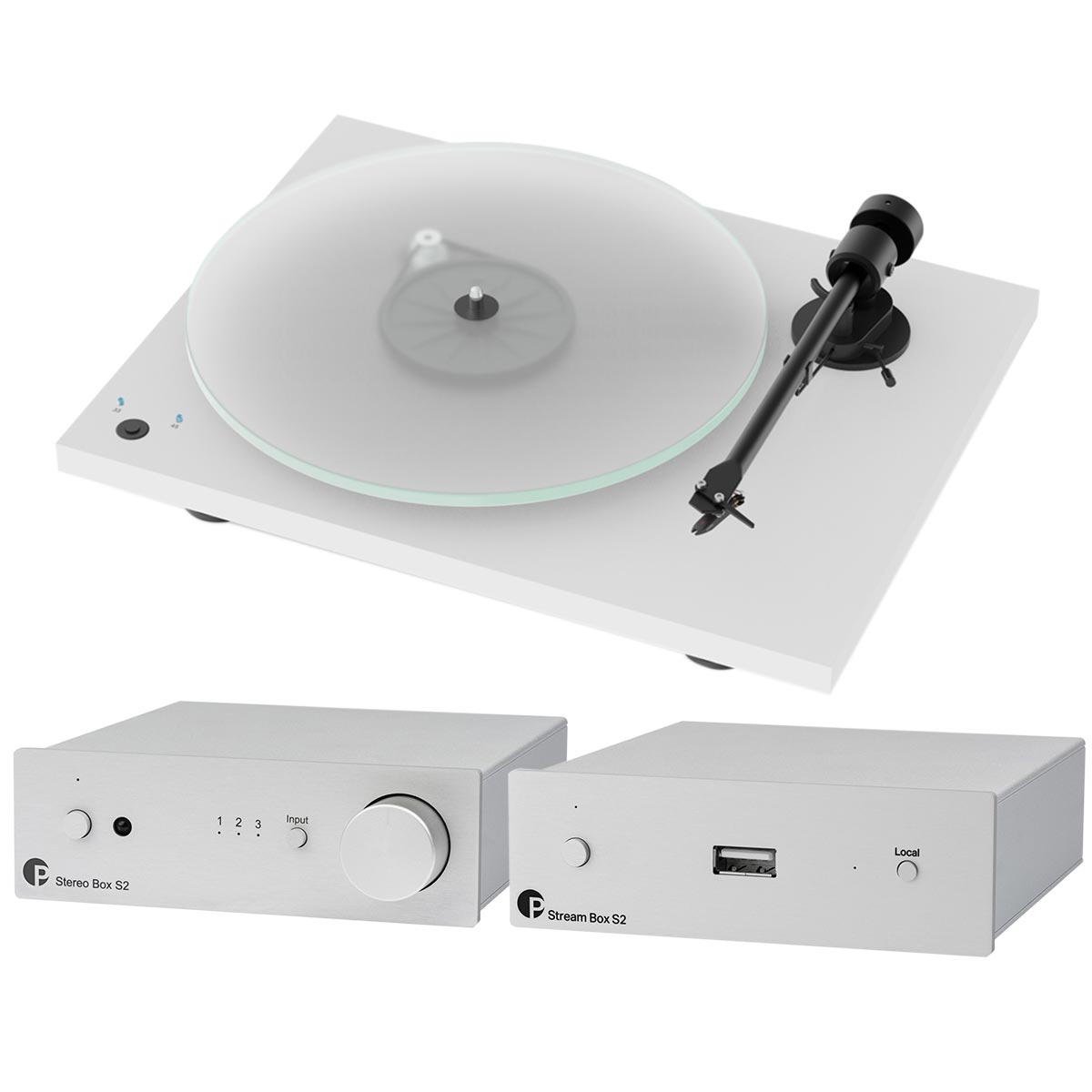 Pro-Ject Stream & Vinyl White/Silver - Виниловый проигрыватель, комплект Стрим и Винил в магазине для музыкантов Рок-н-Ролл