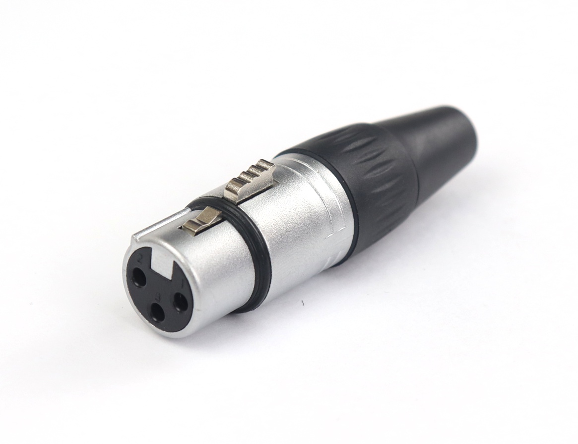 AuraSonics X3F-G - кабельный разъем 3-контактный XLR female, позолоченные контакты, хром, до 50 В в магазине для музыкантов Рок-н-Ролл