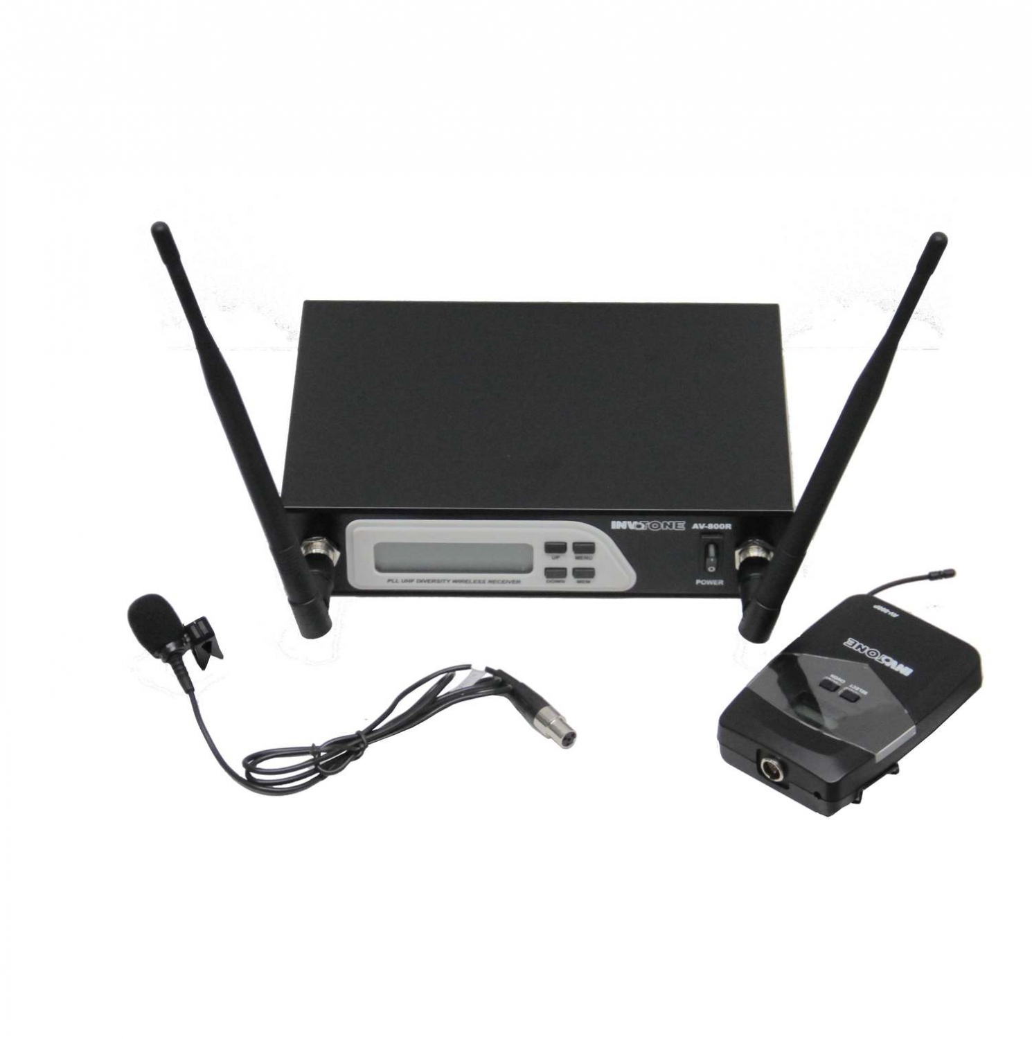 Invotone AV800LV - двухантенная радиосистема с петличкой UHF 710-726 МГц, с/ш >90дБ в магазине для музыкантов Рок-н-Ролл