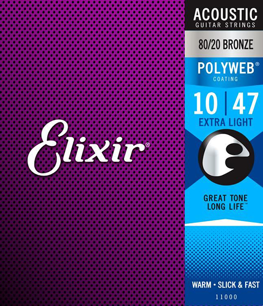 Elixir 11000 PolyWeb - Струны для акустической гитары 10-47 в магазине для музыкантов Рок-н-Ролл