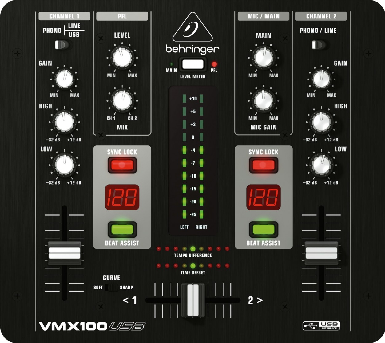 Behringer VMX100USB-EU - DJ микшерный пульт в магазине для музыкантов Рок-н-Ролл
