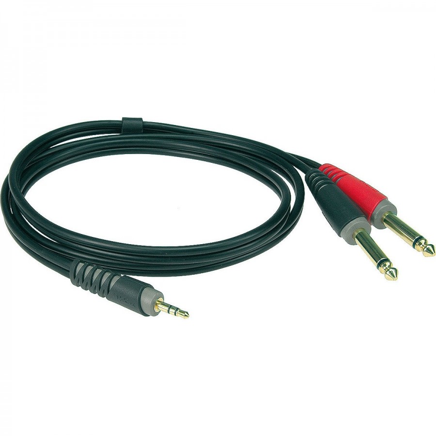 Klotz AY7-0300 - инсертный кабель с пластиковыми разъёмами 2RCA x stereo mini jack, контакты позолоч в магазине для музыкантов Рок-н-Ролл