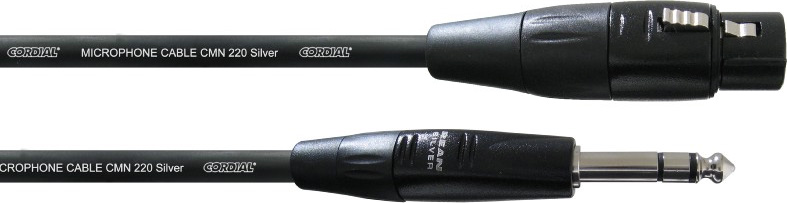 Cordial CIM 9 FV - инструментальный кабель XLR female/джек стерео 6,3 мм male, 9,0 м, черный в магазине для музыкантов Рок-н-Ролл