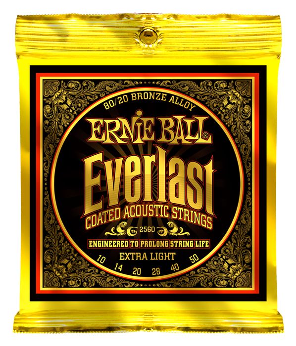 Ernie Ball 2560 - струны для акуст.гитары Everlast 80/20 Bronze Extra Light (10-14-20w-28-40-50) в магазине для музыкантов Рок-н-Ролл