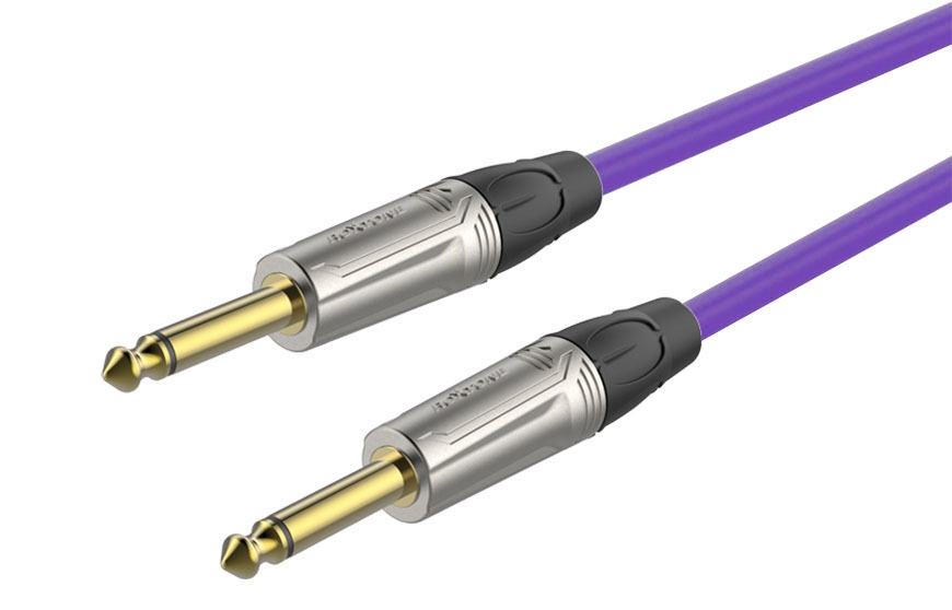 ROXTONE TGJJ100-TPL/5 - Кабель инструментальный, фиолетовый, 7mm, 2x6,3 mono Jack, 5м в магазине для музыкантов Рок-н-Ролл