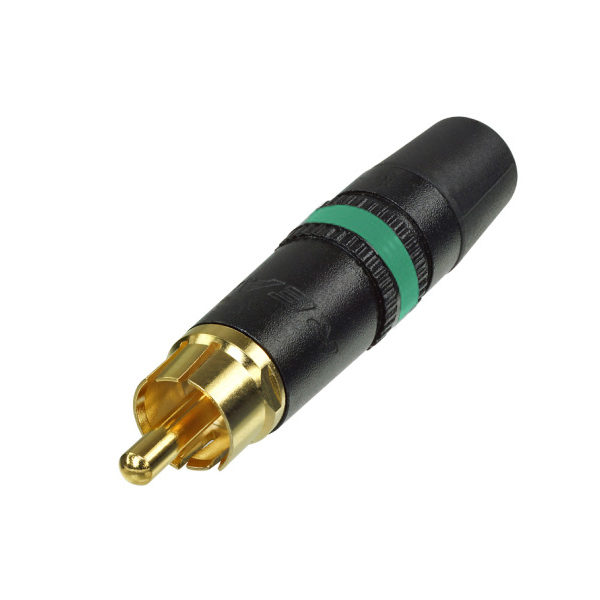Rean NYS 373-5 - Зелёный  Кабельный разъем RCA, корпус - черный хром, золоченые контакты, зелёнаямар в магазине для музыкантов Рок-н-Ролл