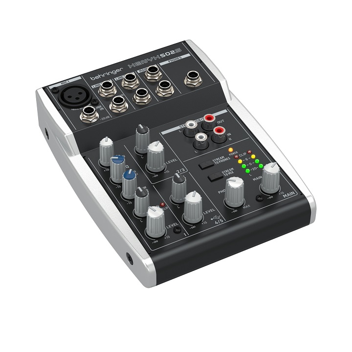 Behringer Xenyx 502S - микшерный пульт, 5 входов, 2  шины выходов, предусилители XENYX в магазине для музыкантов Рок-н-Ролл