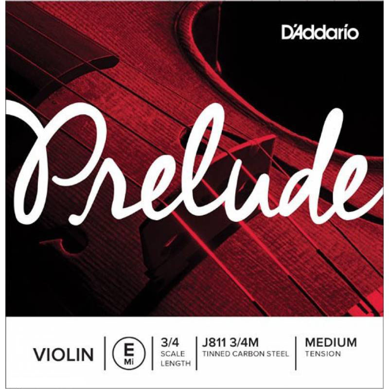 D'Addario J811-3/4M Prelude - Отдельная струна Е/Ми для скрипок размером 3/4, среднее натяжение в магазине для музыкантов Рок-н-Ролл